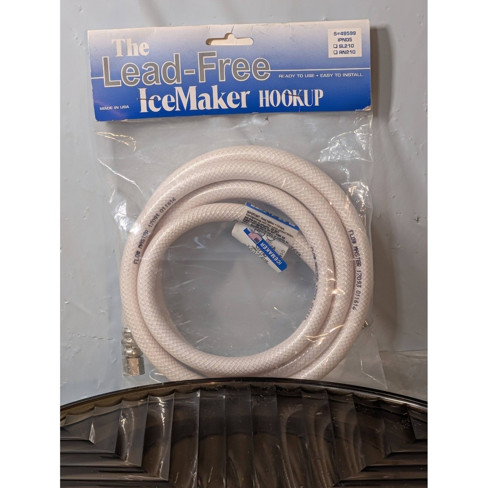 Flow Master Lead-Free Ice Maker Hookup Kit 5' Poly Braided Water Line IPN05 USA